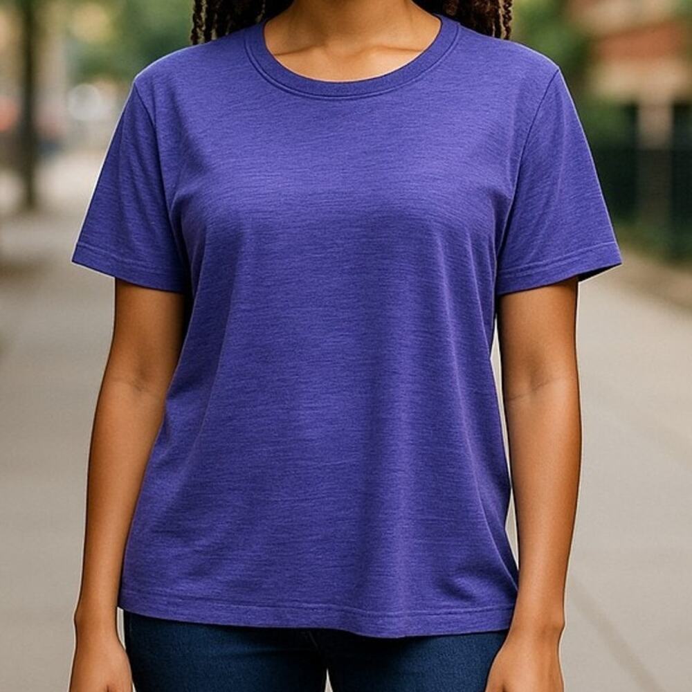 Skechers GoWalk Active Tee XL Purple Heather Moisture Wicking Performance Top